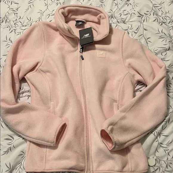 New Balance Women's Soft Pink Fleece Jacket - Picture 1 of 3